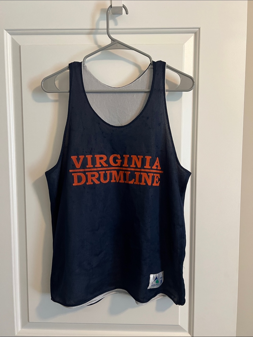 Augusta Sportswear Navy Mesh Tank with Orange Virginia Drumline Print